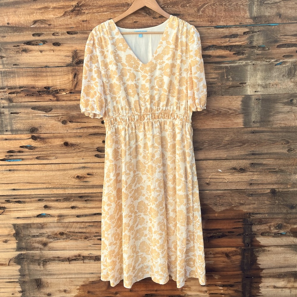 DRAPER JAMES | Floral Yellow Dress XL